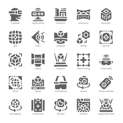 Virtual Reality Icon pack for your website, mobile, presentation, and logo design. Virtual Reality Icon solid design. Vector graphics illustration and editable stroke.