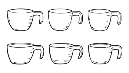 Measuring cups set line art