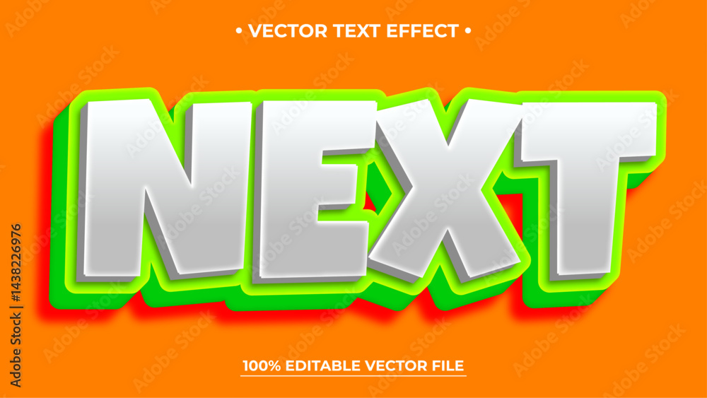 Poster Next editable text effect design vectors Modern editable text effect vector design Editable text style effects