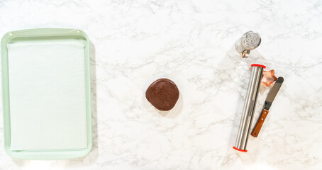 Step-by-Step Chocolate Gingerbread Cookies with Star-Shaped Cutouts
