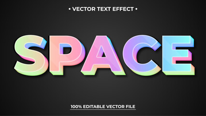 Editable text style effect - Space text style theme Holographic text