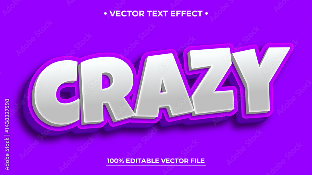 Poster crazy editable text effect design vectors modern editable text effect vector design editable text st