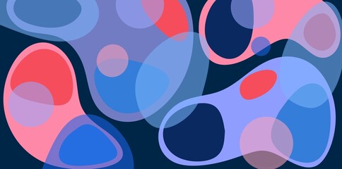 abstract blue and pink Overlapping wave Shapes background illstration	