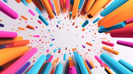 Colorful Cylinders Radiating Outward