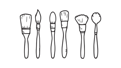 Paintbrush set line art