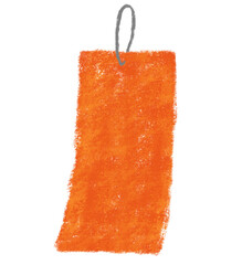 七夕の短冊　クレヨンタッチ　オレンジ