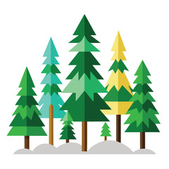 Fir trees icon on white background 