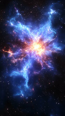 Fototapeta premium A celestial explosion of light and color against the backdrop of space Shimmering stars everywhere
