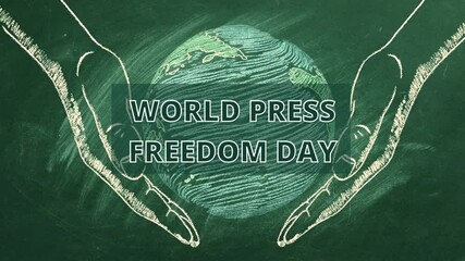 4k animated world press freedom day text video, dynamic design, perfect for media