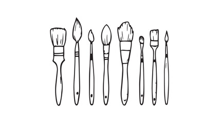 Paintbrush set line art