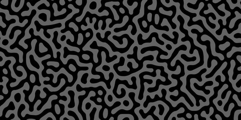 Reaction diffusion organic pattern. Black and white line doodle seamless pattern. Creative minimalist style art background. organic vector backdrop. Turing texture, Coral maze, Vector illustration. 3d