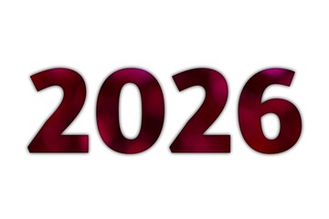 Elegant and Modern 2026 Year Illustration with Burgundy Color, Perfect for New Year Greetings and Event Promotions