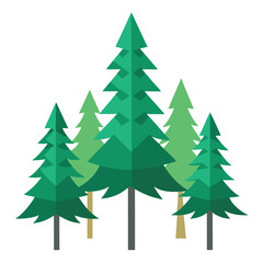 Fir trees icon on white background 