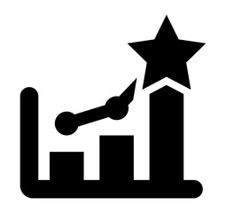An Icon Representing Data Graph Improvement Over Previous Performance Results.