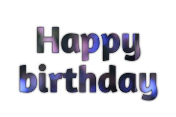 Greeting Happy birthday with black purple gradient color for special day