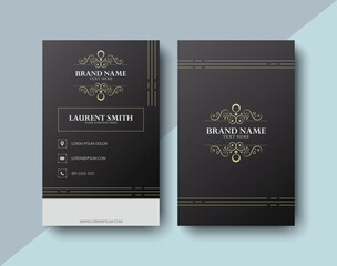 Black business card design and ornament logo