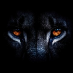 Dramatic black panther face closeup image