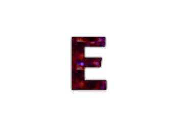 Artistic representation of the letter E with a bokeh effect, suitable for graphic design and educational purposes
