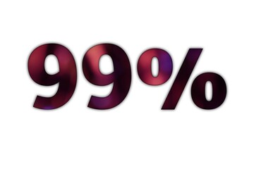 Illustrative Image Displaying a Ninety-Nine Percent Completion Rate on a White Background