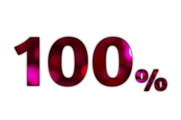 Celebrating Full Achievement A Symbol of Success with Glowing One Hundred Percent