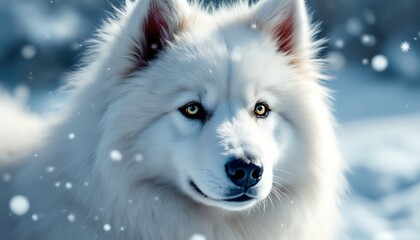 Obraz premium Majestic White Wolf in Winter Wonderland