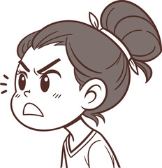 Girl Illustration With Angry Face