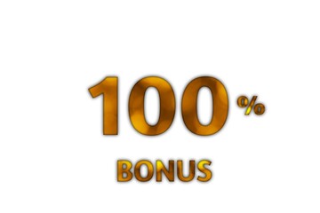 Captivating Visual Display of a One Hundred Percent Bonus Offer with a Golden Hue