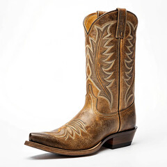 Pointed western boot isolated on white background