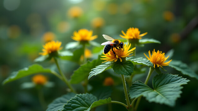 Redes neuronales polinizan hojas digitales. IA ecol&oacute;gica en wallpaper HD interactivo.