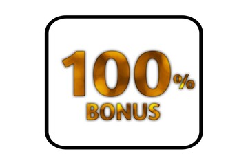 Enticing Golden 100 Percent Bonus Graphic for Promotions and Advertisements
