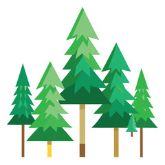 Pine Trees icon set on white background
