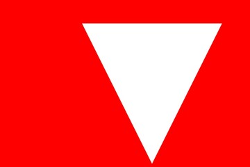 Bold Graphic Red Background with Inverted White Triangle Minimalist Design