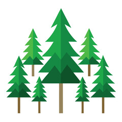 Pine Trees icon set on white background