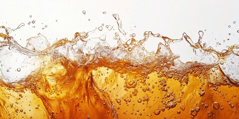 Amber liquid dances bubbles rising