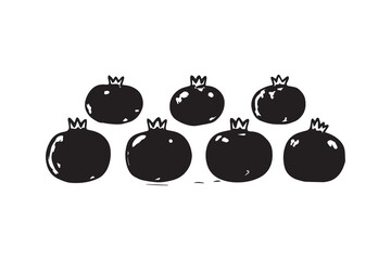Pomegranate set line art