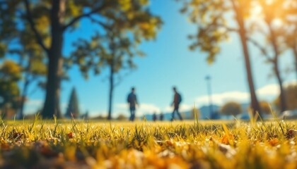 Autumnal Park Stroll: Soft Focus Landscape