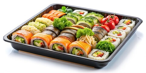 Baked Sushi Rolls, Gourmet Seafood Sushi Bake, Delicious Japanese Cuisine,  Sushi Tray Recipe