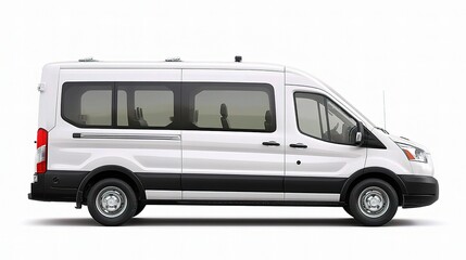 Side View of Modern American Minibus in Cargo Configuration