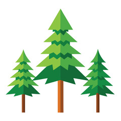 Fototapeta premium Spruce trees icon on white background 
