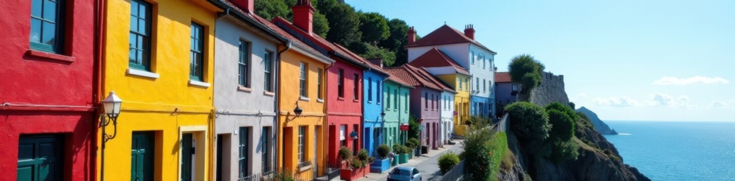 Brightly painted houses cascade down St John's steep streets , wooden houses, charming