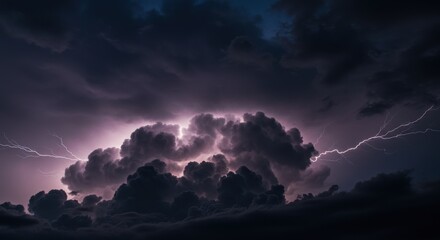 Obraz premium Low-angle view of thunderstorm clouds with dramatic sky colors