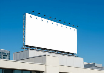 Obraz premium Blank billboard mockup against blue sky perfect for your advertisement design urban outdoor advertising space