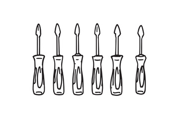 Screwdriver set line art