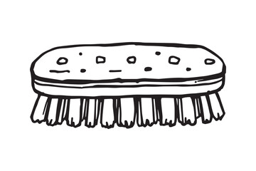 Scrub brush line art