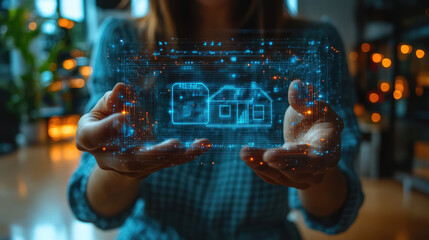 A person controlling smart home systems via a wearable device, seamless tech integration