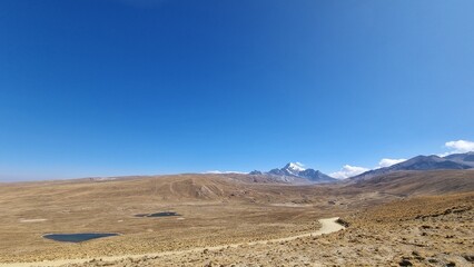 View on Huayna Potosi from Milluni, Bolivia