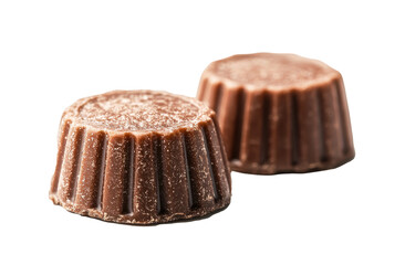 Indulging in rich chocolate candies на a pristine white background