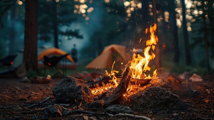 Campfire woods outdoors nature photography