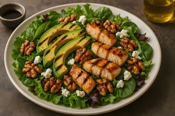 Fototapeta premium grilled chicken breast with vegetables