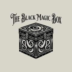 Vector logo illustration of a black magic box